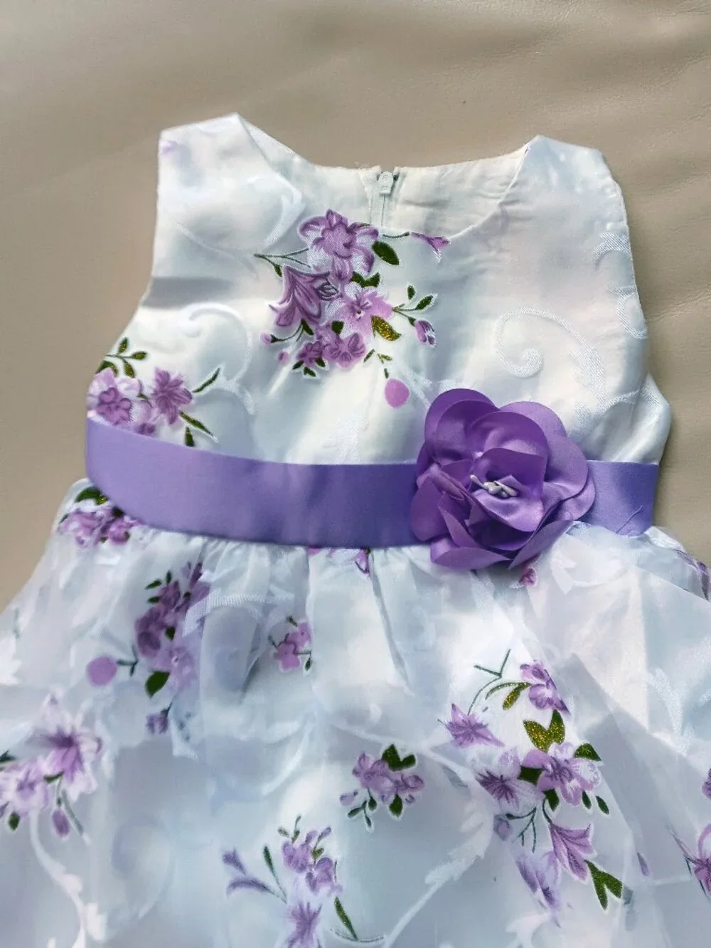 💜 Baby Girl 9-12M Purple Floral Special Occasion Dress